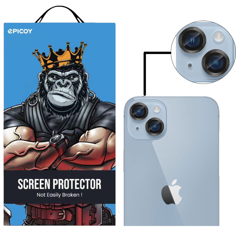 محافظ لنز دوربین گوشی اپل iPhone 14 / 14 Plus اپیکوی مدل HD-ColorLenz -نقره‌ای