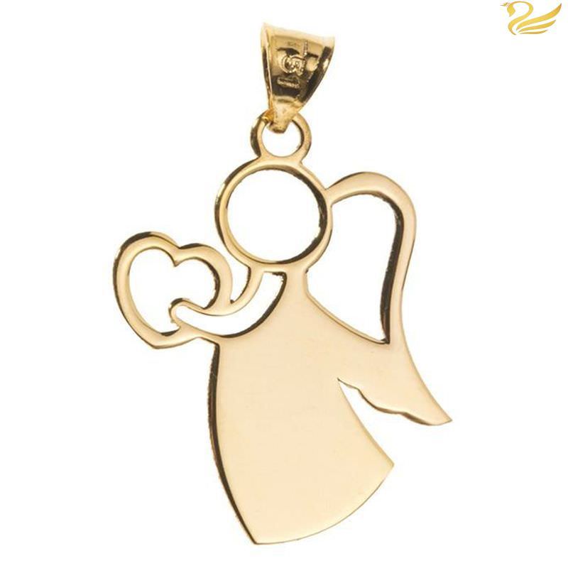 پلاک طلا 18عیار طرح فرشته و قلب