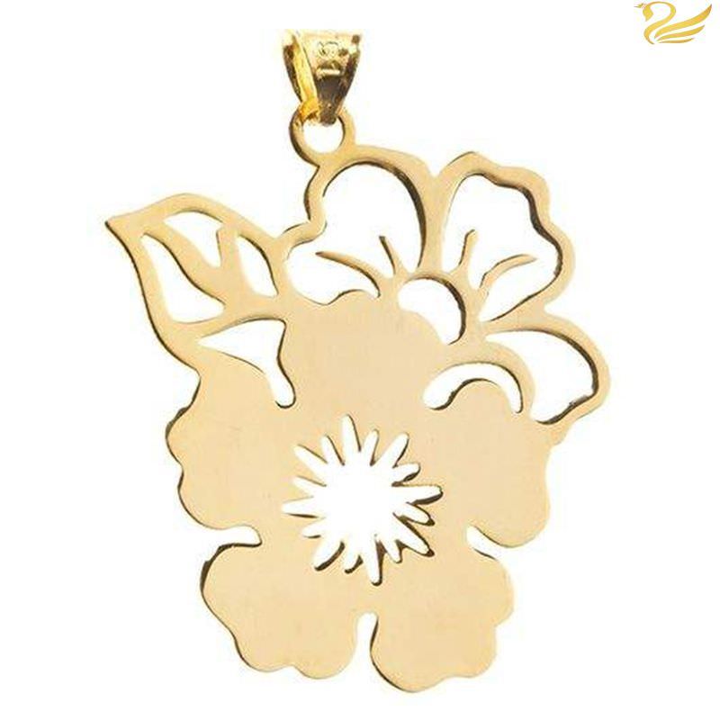 پلاک طلا 18عیار زنانه طرح دو گل