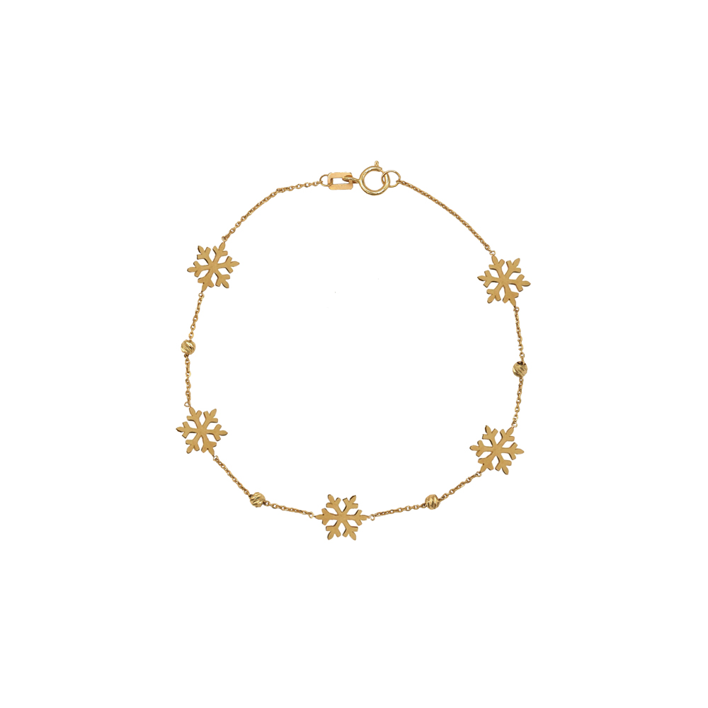 دستبند گوله برف کریسمسی طلا 18 عیار دستبند گوله برف کریسمسی طلا 18 عیار