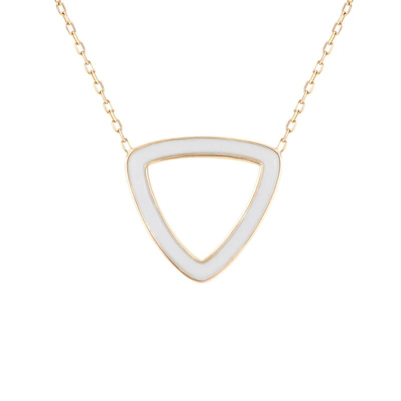 گردنبند طلای زنانه 18 عیار بان گالری مدل ماهورا سفید-1.88