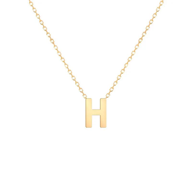 گردنبند طلا 18 عیار طرح حرف H با فونت ساده