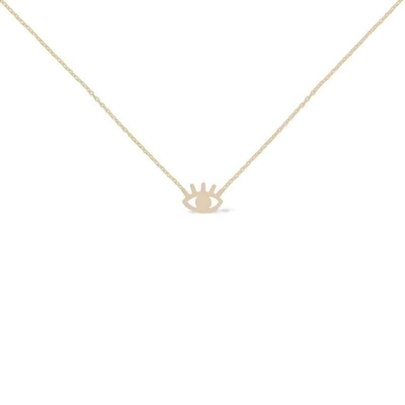 گردنبند طلا 18عیار طرح چشم و مژه