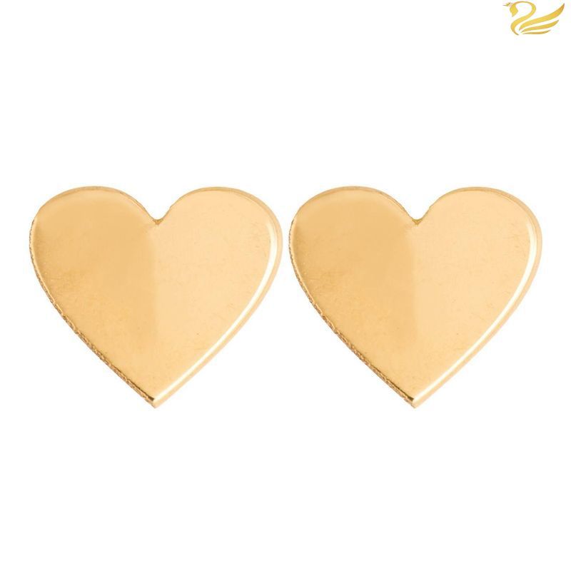 گوشواره طلا 18عیار قلب ساده
