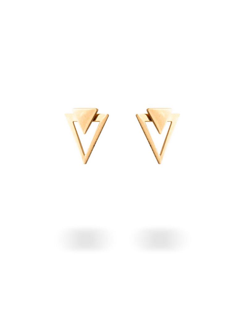 گوشواره میخی طلا 18عیار طرح دو مثلثی گوشواره میخی طلا 18عیار طرح دو مثلثی