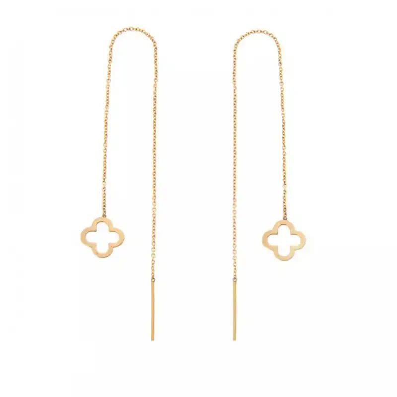 گوشواره بخیه ای طلا 18عیار بخیه ای ونکلیف خالی