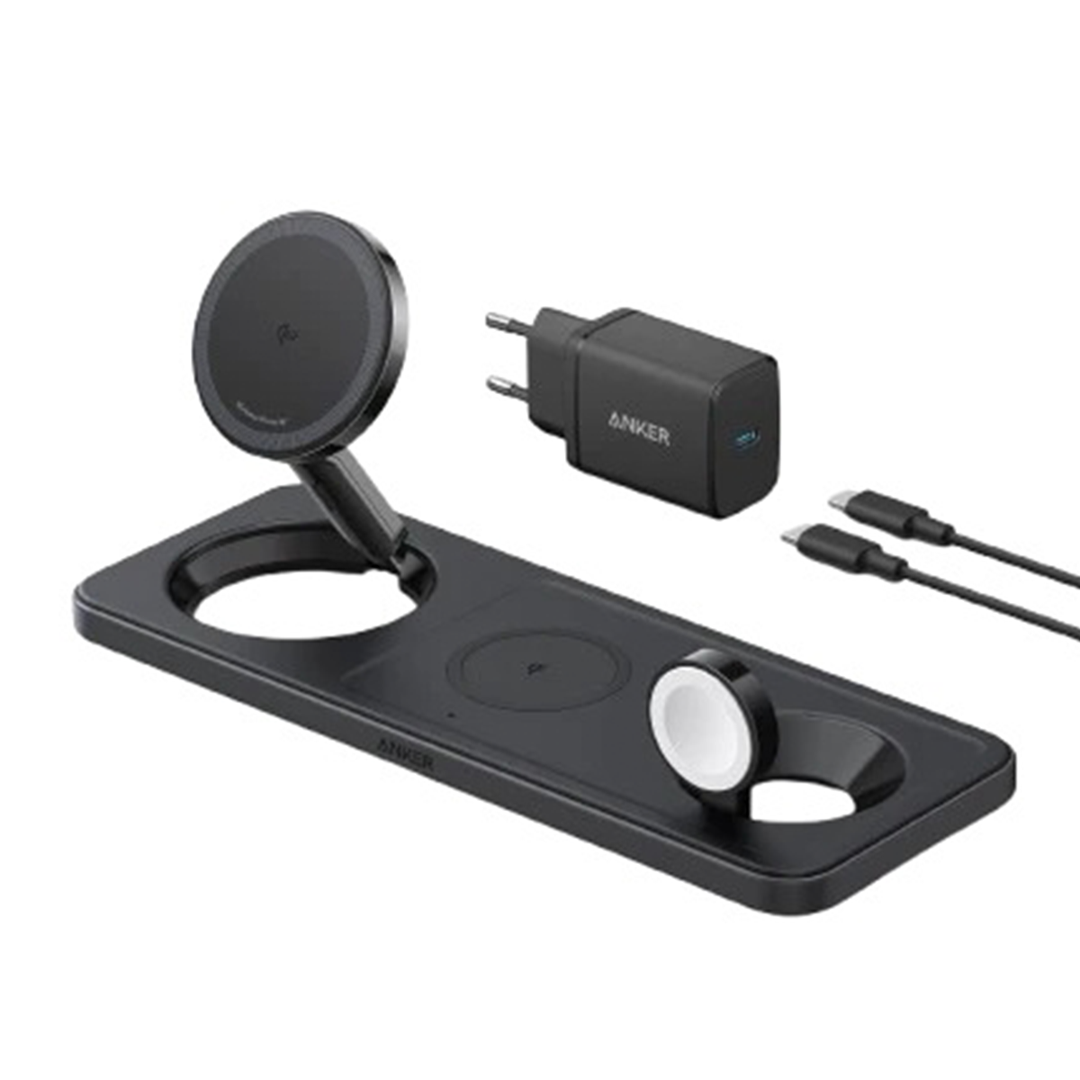 شارژر انکر مدل MagGo B25M1 به همراه شارژر دیواری 40 وات انکر و کابل تایپ سی طول 1.5 متر