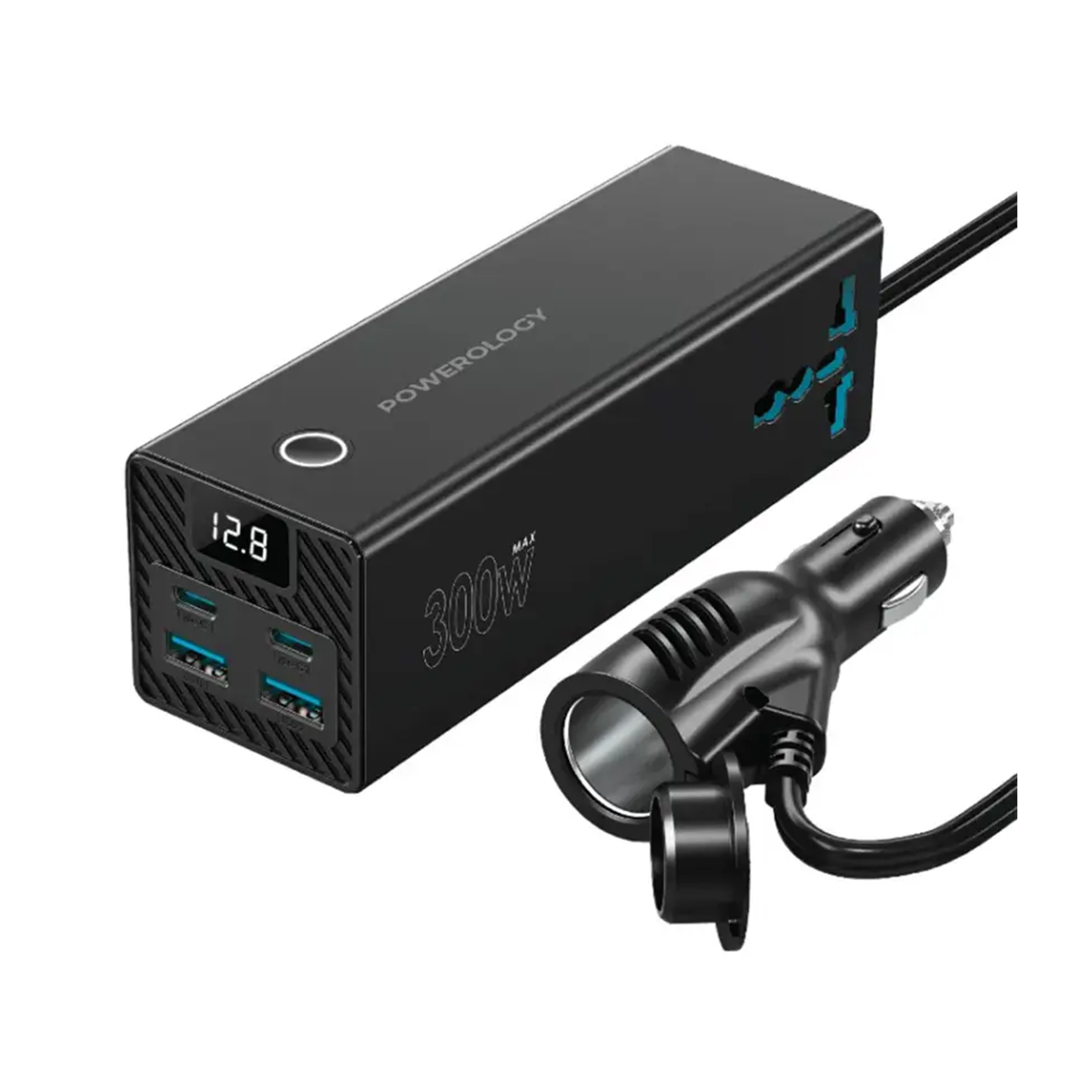 اینورتر فندکی خودرو 300 وات پاورولوژی مدل PWCUQC038