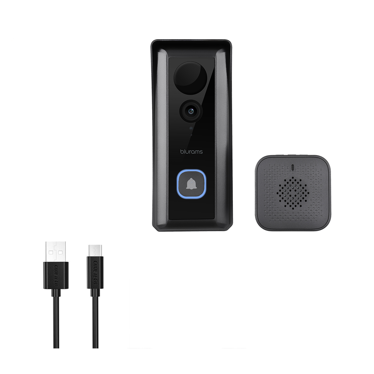 زنگ درب هوشمند بلورمز مدل Doorbell D10C + هدیه کابل چویتک