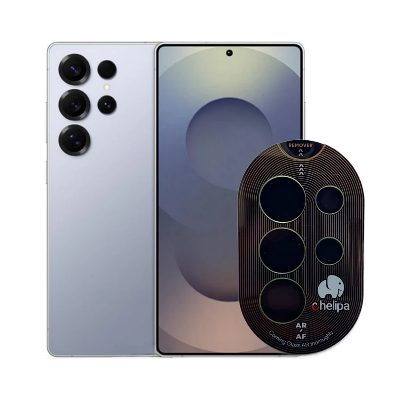 محافظ لنز دوربین گوشی سامسونگ Galaxy S25 Ultra چلیپا مدل Titanium-آبی آسمانی