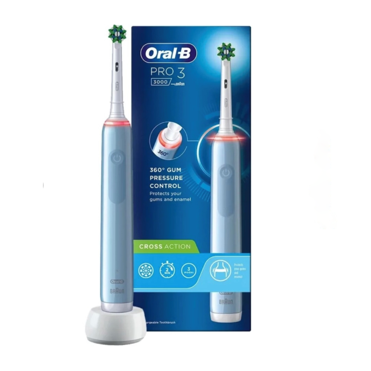مسواک برقی اورال بی مدل Pro 3 3000 Pure-آبی