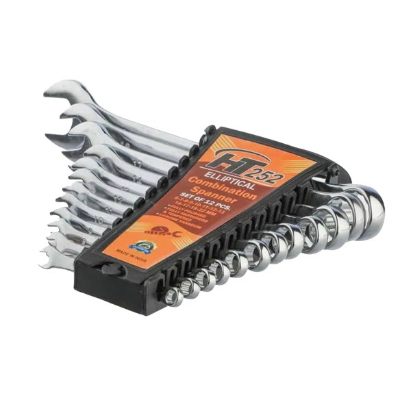 آچار یکسر تخت و یکسر رینگی  مدل HT 252 مجموعه 12 عددی-چند رنگ 