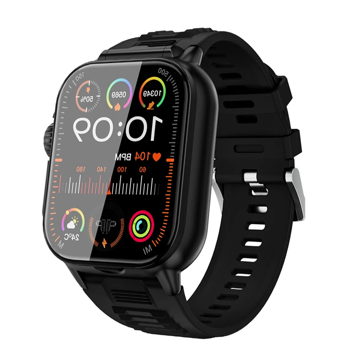 ساعت هوشمند کالوبی مدل GT8 Buds-بدنه مشکی بند مشکی