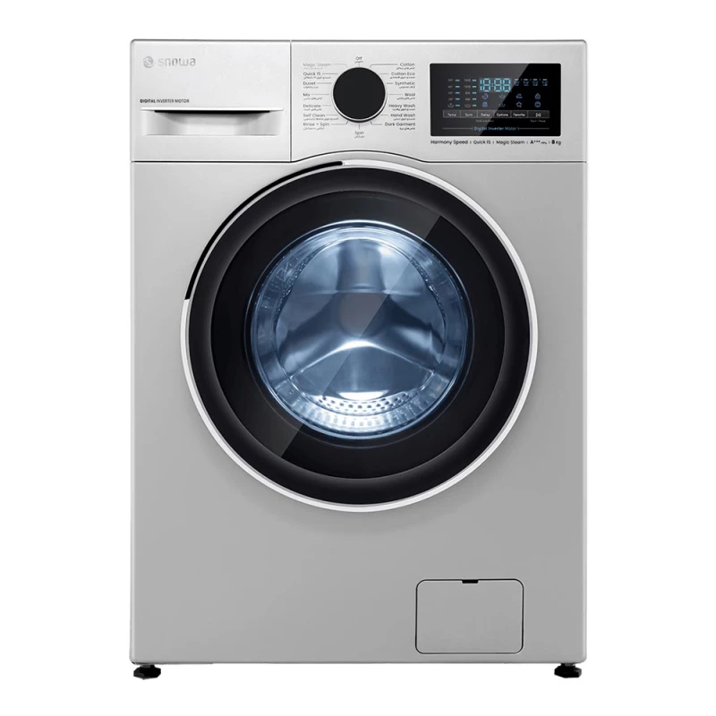 ماشین لباسشویی اسنوا 8 کیلویی مدل SWM-B80S-نقره‌ای
