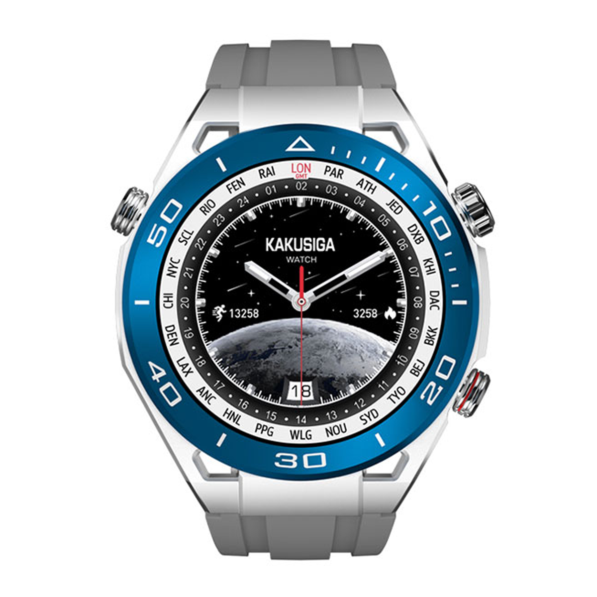 ساعت هوشمند کاکوسیگا مدل KSC-1124-بدنه نقره ای بند نقره ای 