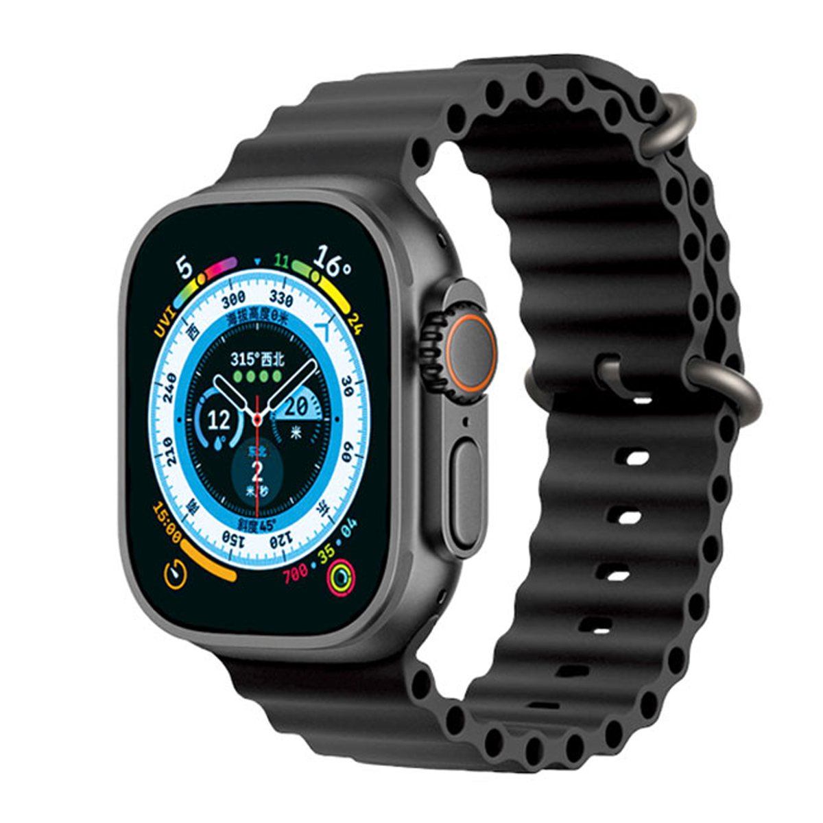 ساعت هوشمند کاکوسیگا مدل KSC-1121-بدنه نقره ای بند مشکی