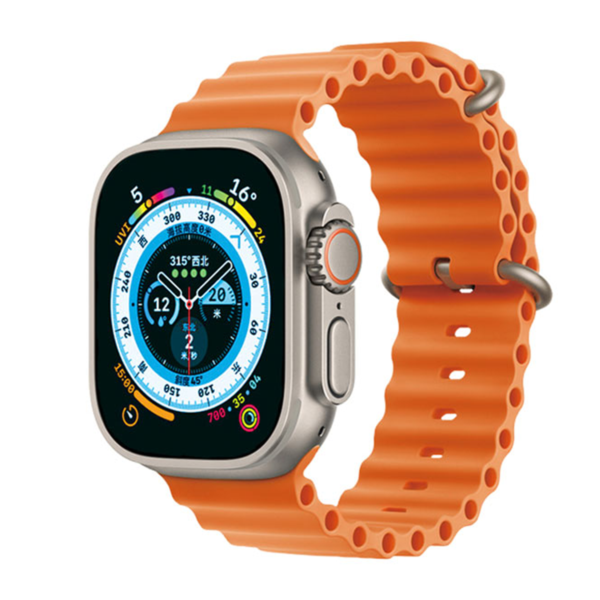 ساعت هوشمند کاکوسیگا مدل KSC-1121-بدنه نقره ای بند نارنجی