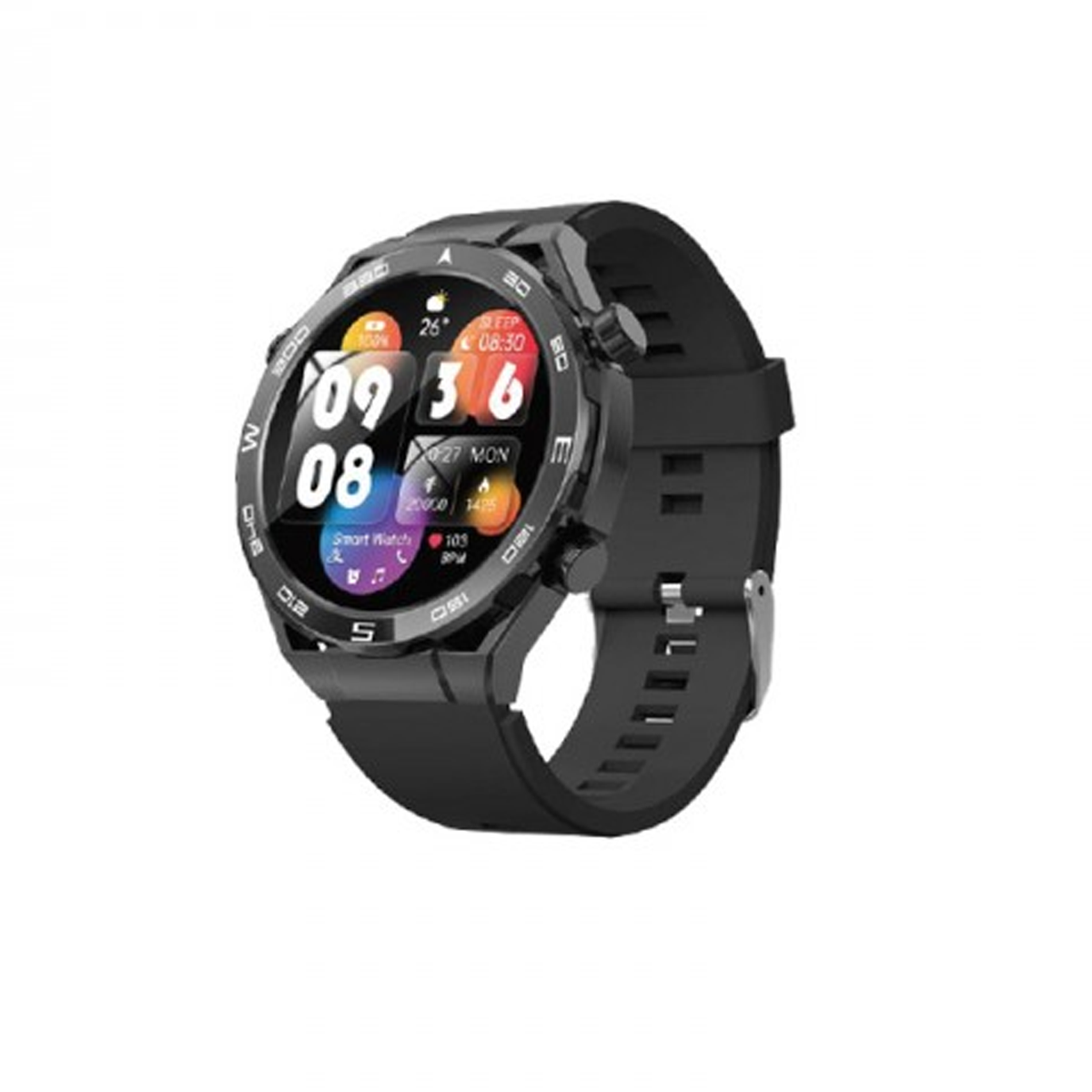 ساعت هوشمند کاکوسیگا مدل KSC-1134-بدنه مشکی بند مشکی