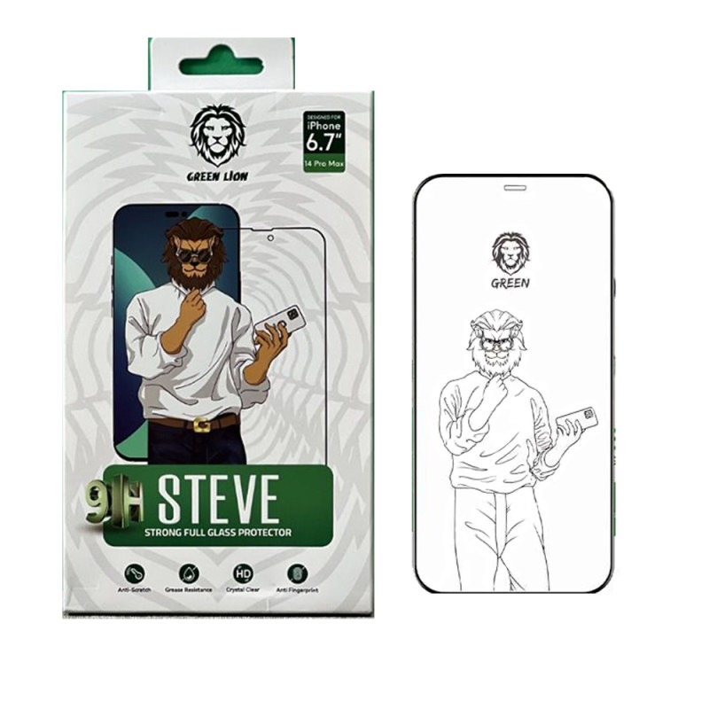 گلس گوشی اپل آیفون 14 پرو گرین مدل 9H Steve