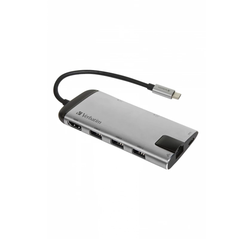 هاب 8 پورت USB-C ورباتیم مدل 49142-نقره‌ای