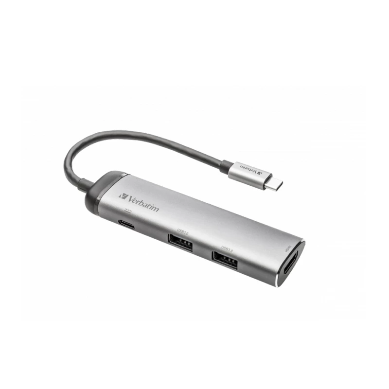 هاب 4 پورت USB-C ورباتیم مدل 49140-نقره‌ای
