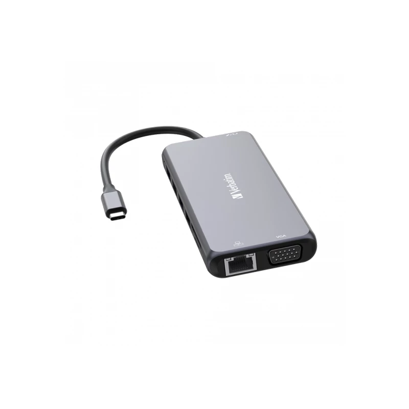 هاب 14 پورت USB-C ورباتیم مدل CMH-14-نقره‌ای