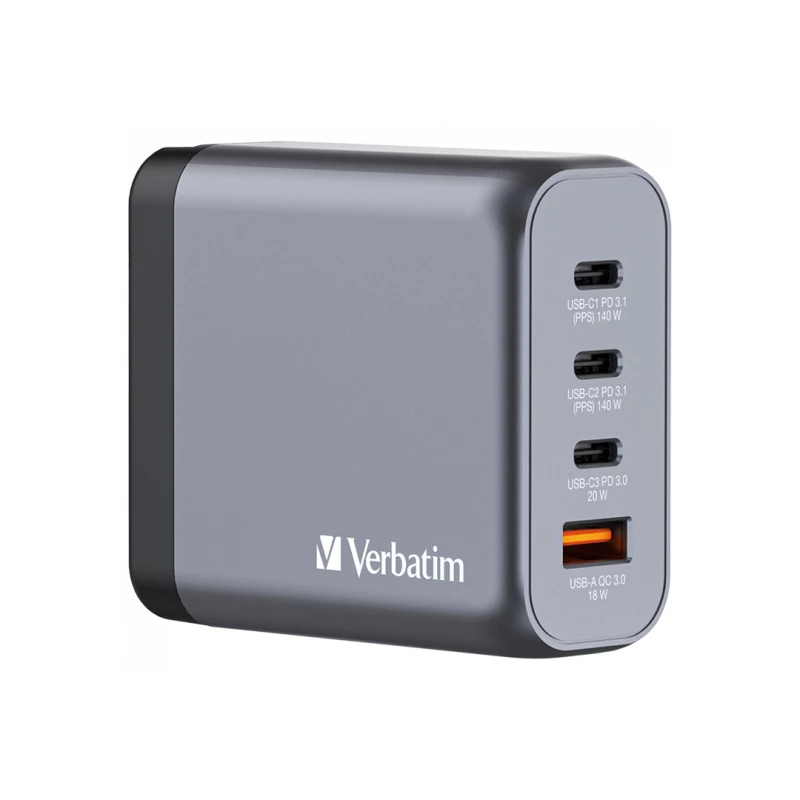 شارژر دیواری ورباتیم مدل GNC-140 توان 140 وات-نقره‌ای