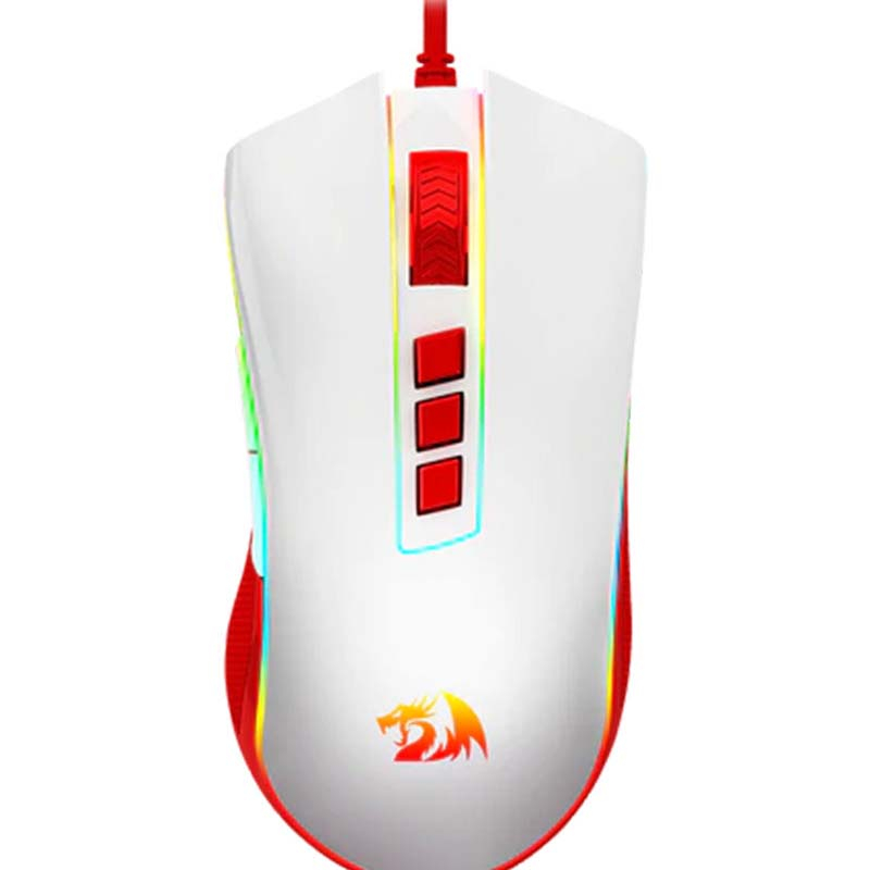 ماوس با سیم گیمینگ ردراگون مدل Redragon COBRA Red White M711C