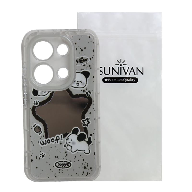 کاور سانیوان مدل آینه ای طرح فانتزی سگ مناسب برای گوشی موبایل شیائومی Redmi Note 13 4G
