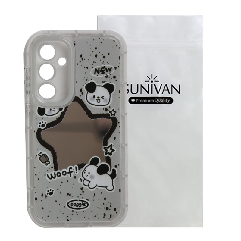 کاور سانیوان مدل آینه ای طرح فانتزی سگ مناسب برای گوشی موبایل سامسونگ Galaxy A15