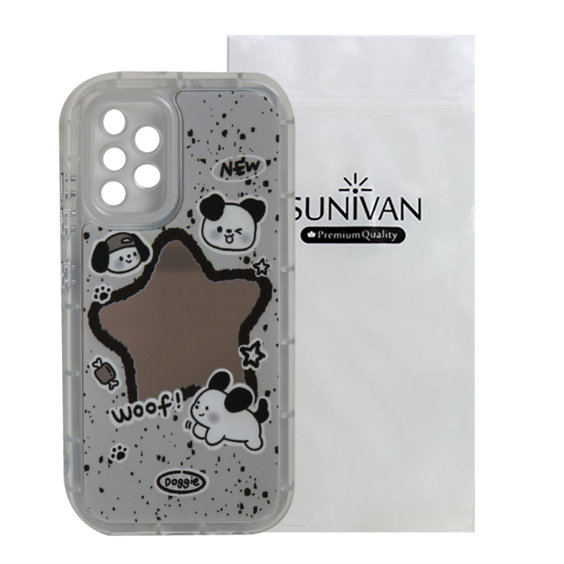 کاور سانیوان مدل آینه ای طرح فانتزی سگ مناسب برای گوشی موبایل سامسونگ Galaxy A32 4G