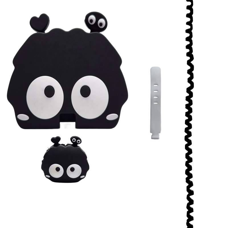 محافظ کابل مدل فانتزی طرح چشم به همراه محافظ شارژ دیواری مجموعه 4 عددی