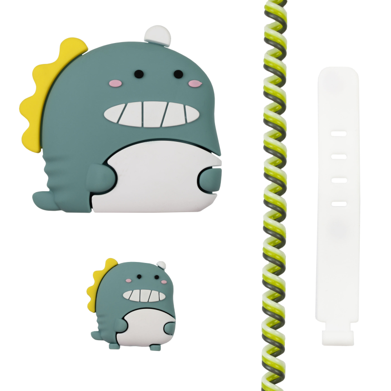 محافظ کابل و شارژر وال کیس 20W اپل طرح دایناسور خندان 