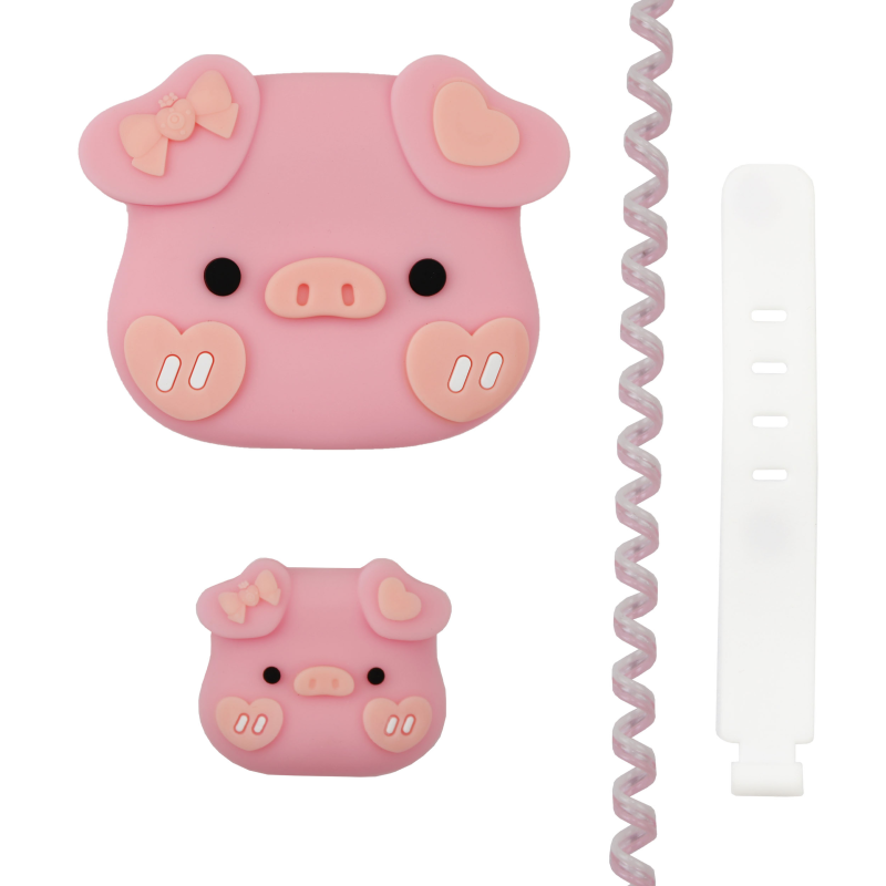 محافظ کابل و شارژر وال کیس 20W اپل طرح Pig 