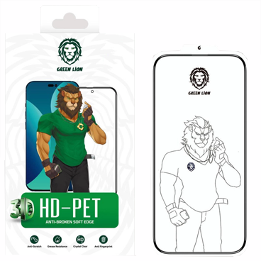 گلس گوشی اپل iPhone 14 Pro Max گرین مدل 3D HD-Pet