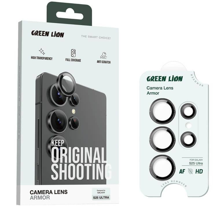 محافظ لنز دوربین گرین لاین مدل Armor مناسب برای گوشی موبایل سامسونگ Galaxy S25 Ultra
