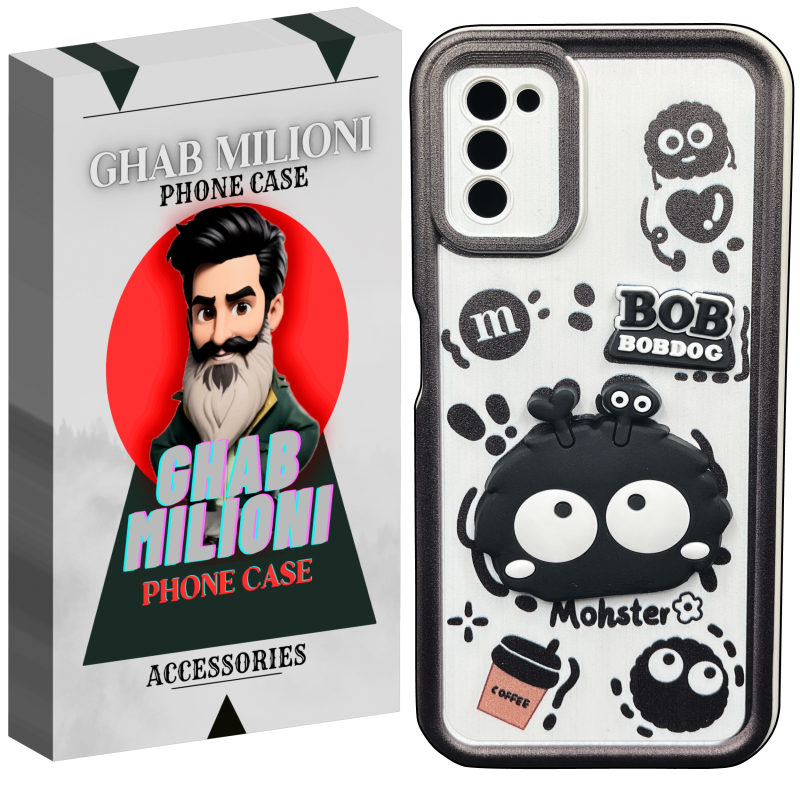 کاور قاب میلیونی مدل BOBDOG-MW مناسب برای گوشی موبایل سامسونگ Galaxy A03s/A02s به همراه بند آویز