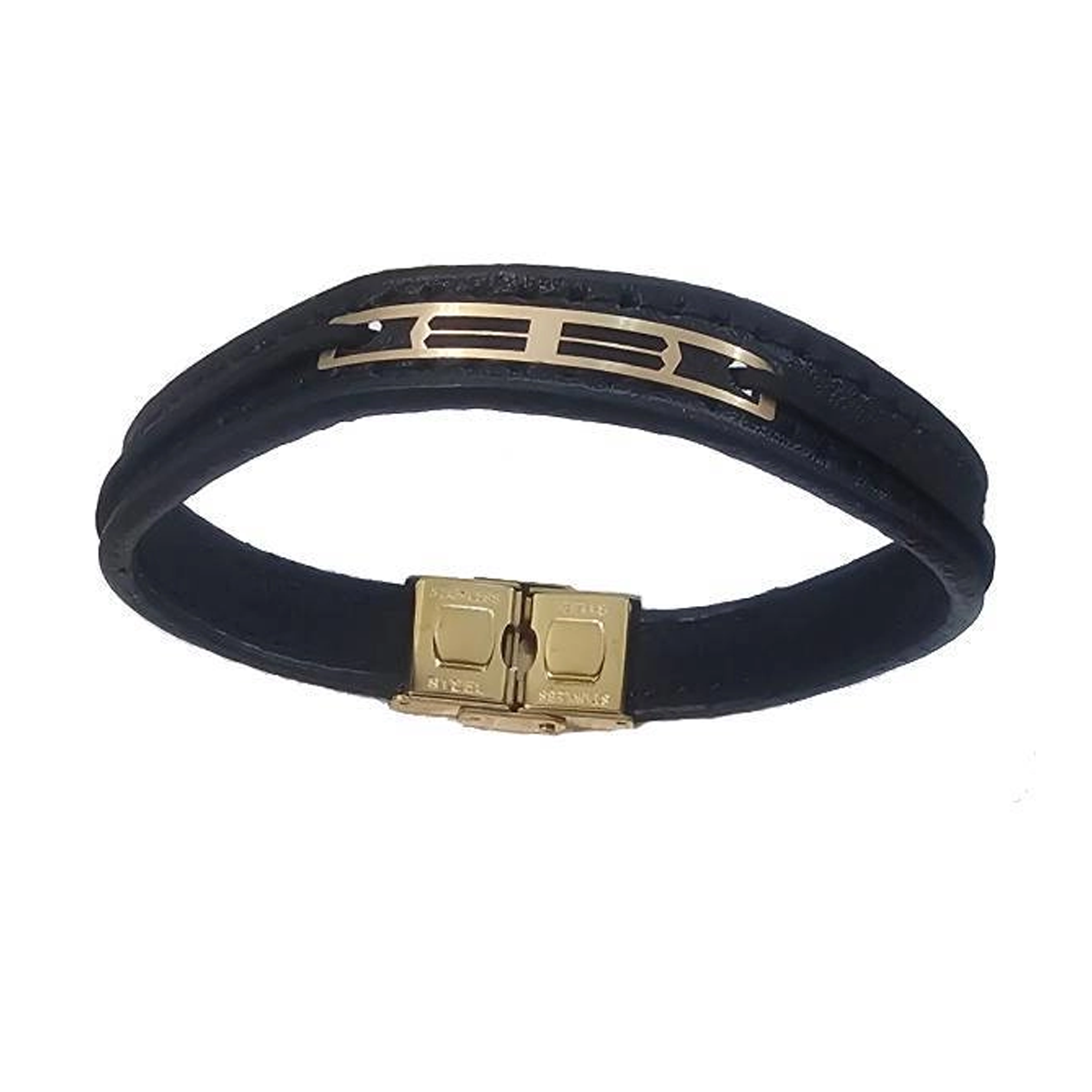 دستبند طلا مردانه با چرم اپال گلد مدل 0131