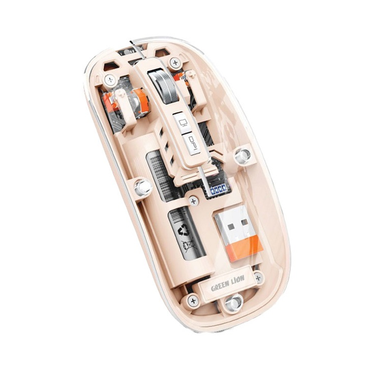 ماوس بی سیم گرین لاین مدل Transparent Mouse 2 1600DPI-صورتی