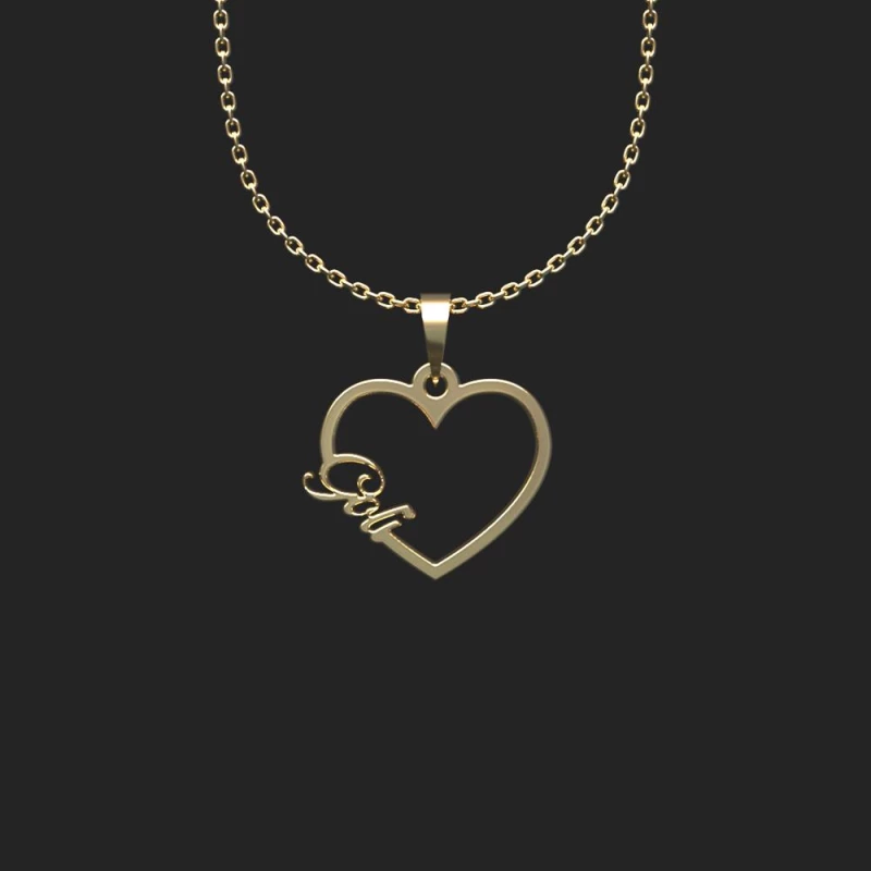 گردنبند طلا زنانه مدوپد مدل اسم گلی goli کد HF2-1-1285-1.50