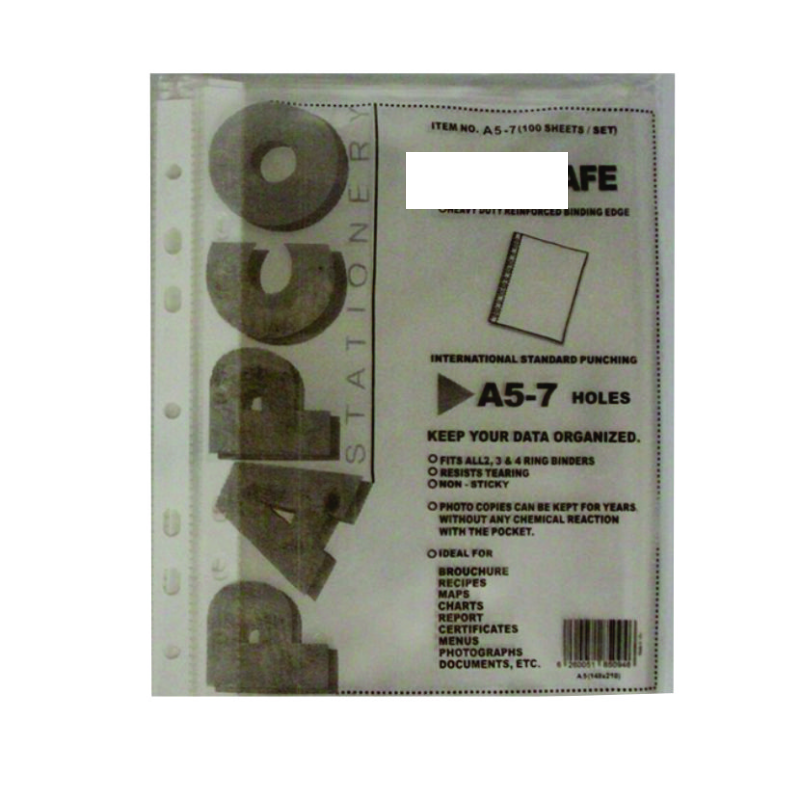 کاور کاغذ A5 پاپکو کد A5-7 بسته 100 عددی