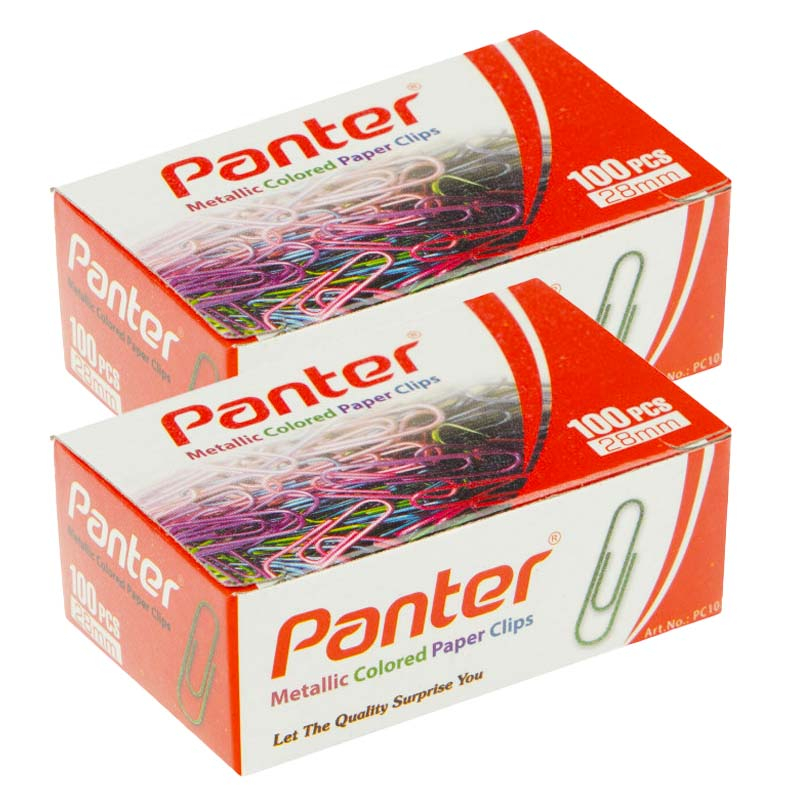 گیره کاغذ پنتر مدل رنگی بسته 2 عددی