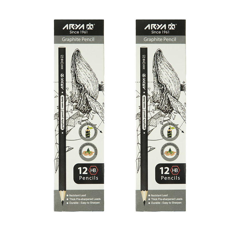 مداد مشکی آریا مدل 3001 بسته 24 عددی