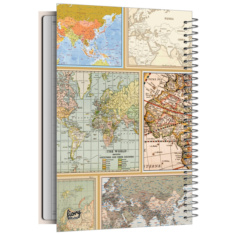  دفتر مشق 100 برگ مستر راد مدل نقشه جهان طرح world map کد fiory 2415