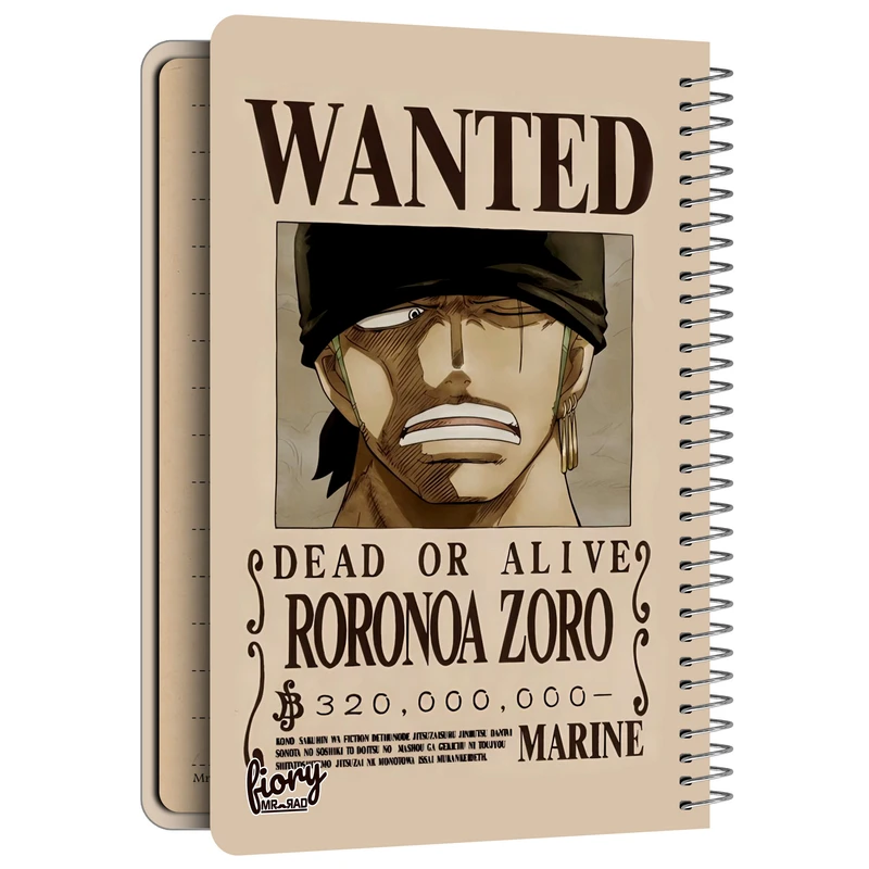 دفترچه یادداشت مستر راد مدل cheeck box طرح انیمه وان پیس کد ZORO 2218