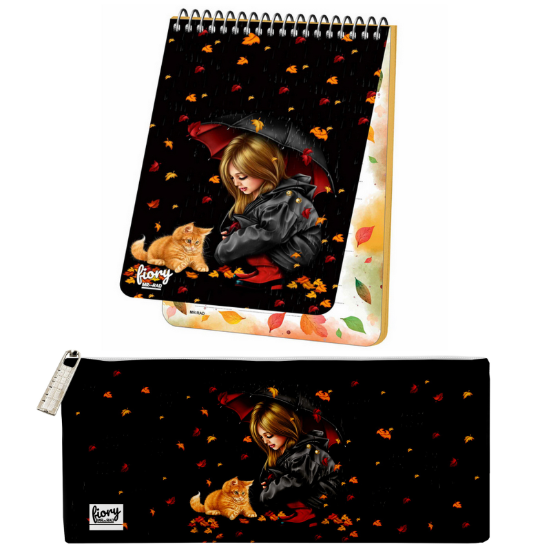 دفترچه یادداشت مستر راد مدل دختر پائیز کد fiory 2114 به همراه جامدادی