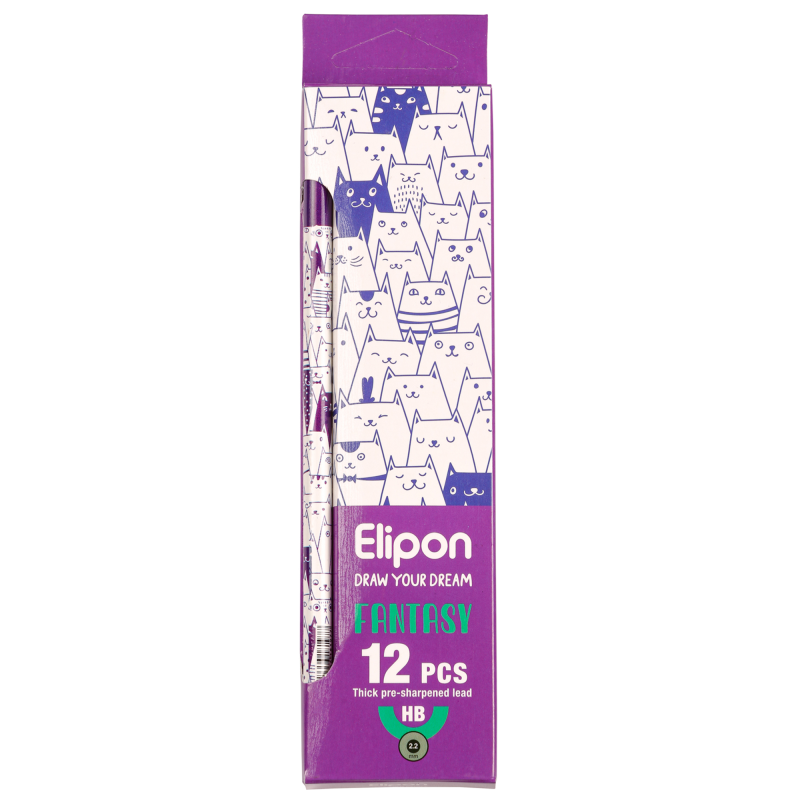 مداد مشکی الیپون مدل فانتزی گرد کد 8101112 بسته 12 عددی مداد مشکی الیپون مدل فانتزی گرد کد 8101112 بسته 12 عددی