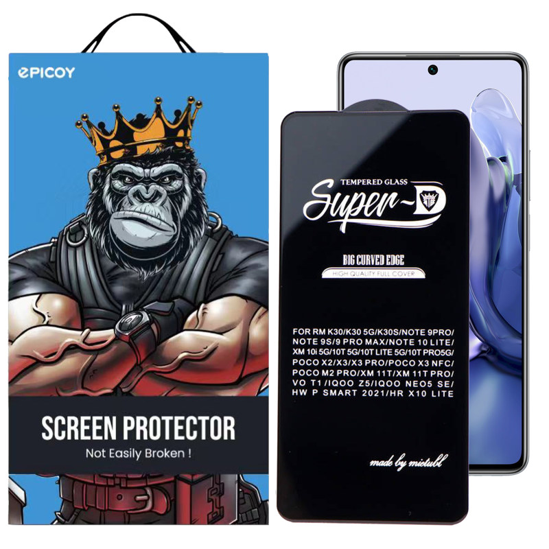 گلس گوشی شیائومی 11T/11T Pro/Mi 10T/Mi 10T Pro/Mi 10T Lite/Mi 10i/Redmi/K30/K30s/ Note Note10 Lite/Note 9s/Note 9 Pro/Note 9 Pro Max اپیکوی مدل Super 5D