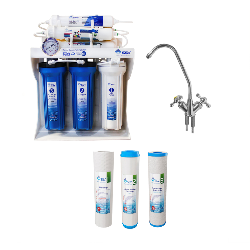 دستگاه تصفیه  آب اس اس وی مدل  BlueStar 2W X1050 به همراه شیردوکاره و فیلتر بسته 3 عددی