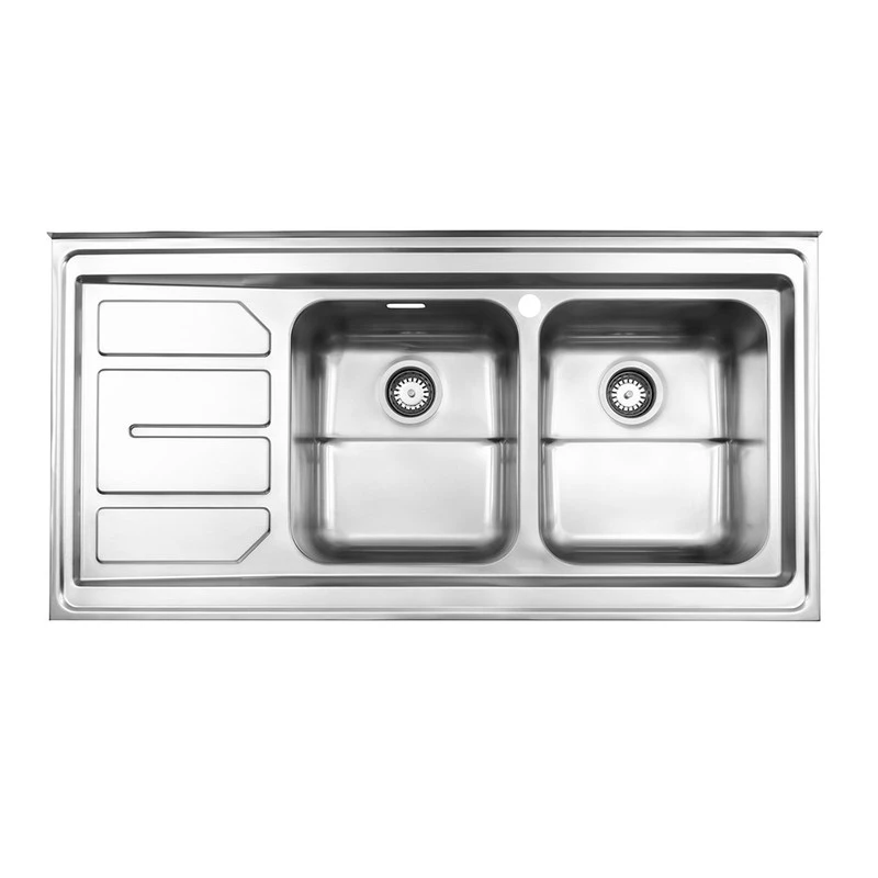 سینک ظرفشویی استیل البرز مدل 763 روکار-چپ لگن